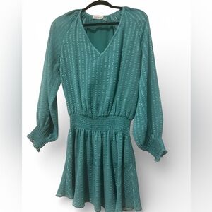 Ramy Brook Teal Long Sleeve Dress